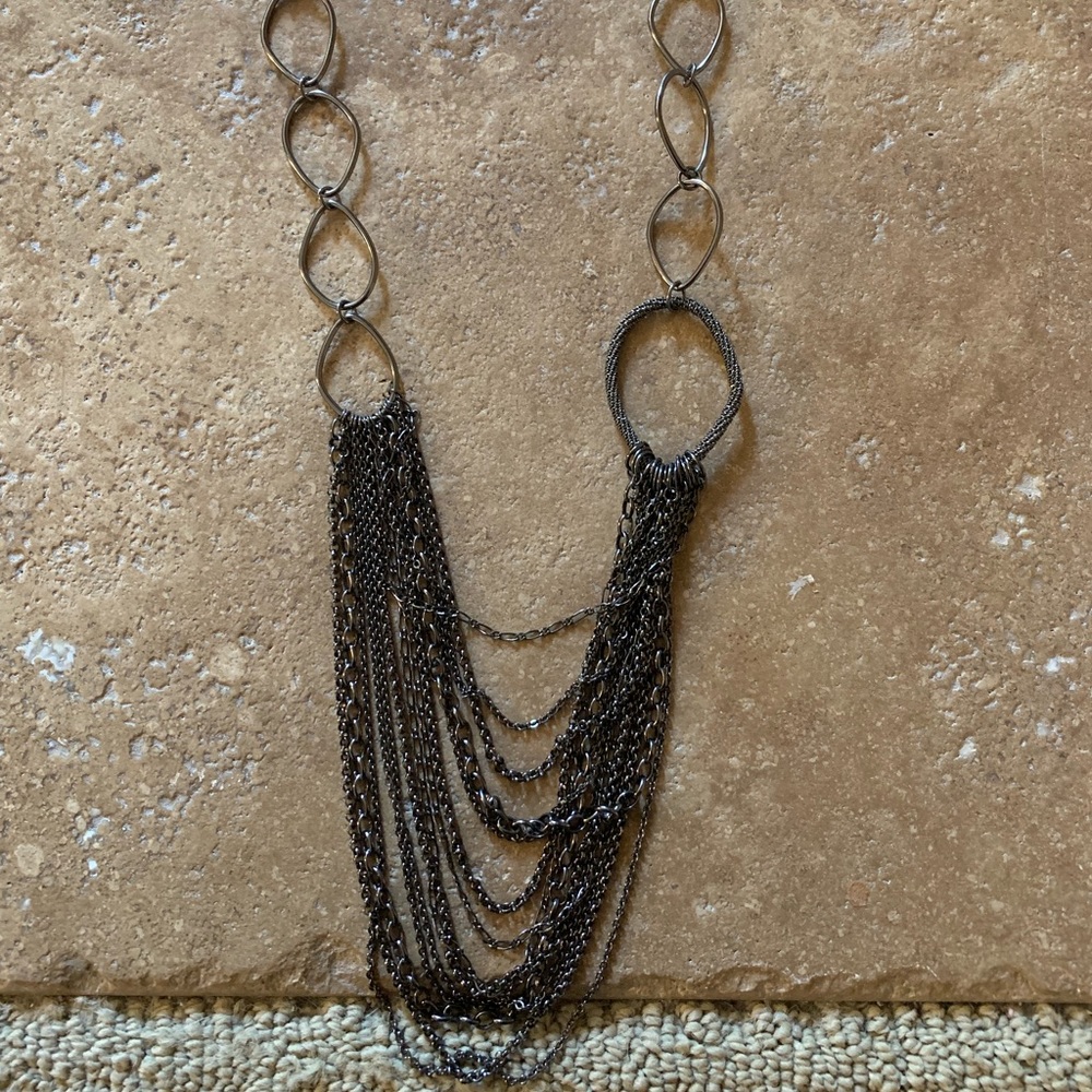 Dark gray assymetrical necklace